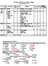 Ma trận và đề kiểm tra 45 phút lần 3 môn Tiếng Anh Lớp 9 - Năm học 2019-2020